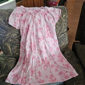 Aria Girls Brushed Sweater Knit Short Sleeve Split Neck Waltz Nightgown Size Xl - Picture 1 of 3