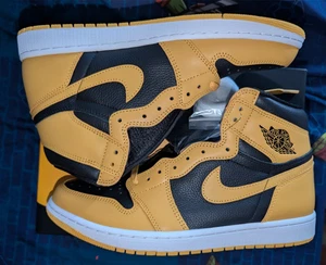 Nike Air Jordan 1 High OG Pollen Herren Größe 11 schwarz weiß gelb 555088-701 neu im Karton - Bild 1 von 11
