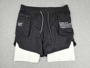 GRANDES Pantalones Cortos de Compresión Born Tough 2 en 1 Levantamiento Entrenamiento Gimnasio Correr Culturismo - Imagen 1 de 16