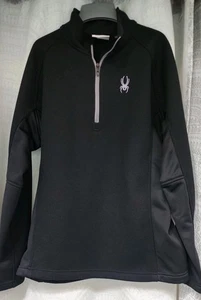 Spyder Mens Black Half Zip Up Long Sleeve Pullover Jacket Size X Large T11 - Picture 1 of 7