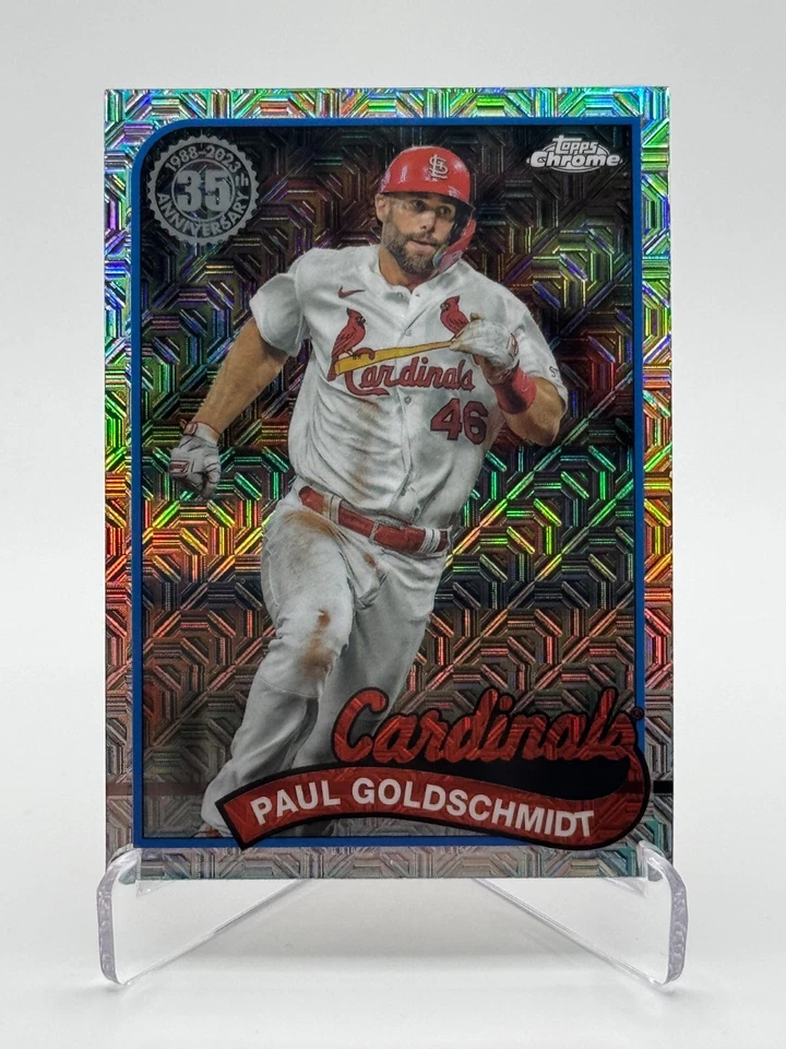 2024 Topps Series 1 #T89C-89 PAUL GOLDSCHMIDT | ‘89 Topps Chrome Silver Mojo - Image 1 of 2