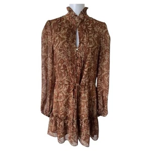 House of Harlow 1960 fließendes Minikleid Paisley Blumen Boho Rüschen Damengröße 8 - Bild 1 von 11