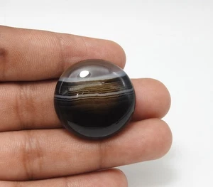 43,00 Cts Ágata Natural Bandas Forma Redonda Cabujón Joyería Suministro 26x27x7 mm - Imagen 1 de 8