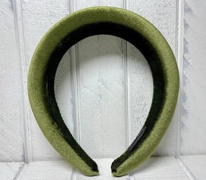 Accesorio para el cabello retro ala ancha terciopelo esponja diadema color liso verde militar - Imagen 1 de 6