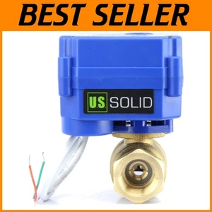 1/2 Inch Motorized Brass Ball Valve - 9-24V AC/DC, Quick Open/Close Feature - Picture 1 of 9