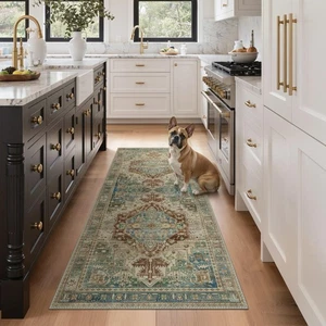 2 Fuß 6 Zoll x 6 Fuß Läufer Teppiche für Eingang, Maschinenwaschbar Vintage Bodenbezug Faltbar... - Bild 1 von 7