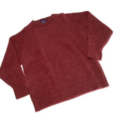 Suéter De Colección Nordstrom Shetland Lana Para Hombre XL Rojo Cuello Redondo Hecho en Portugal Foto 1 de 4