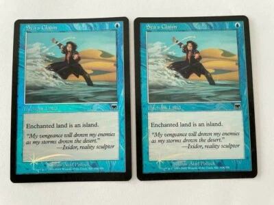MTG 2X FOIL ONSLAUGHT SEA'S CLAIM NM- MAGIC THE GATHERING BLUE ENCHANTMENT CARD - Image 1 of 4