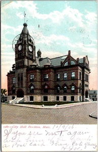 Postal Massachusetts Boston MA City Hall 1906 - Imagen 1 de 2