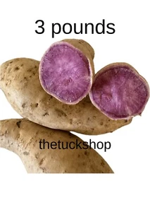 3 Pounds Fresh Japanese Okinawan Purple Sweet Potatoes Hawaiian Yam Ube - Picture 1 of 2