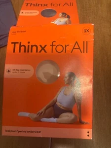 Thinx for All Period Underwear Lace Trim Brief 3x Black Hase 2 pair - Picture 1 of 7