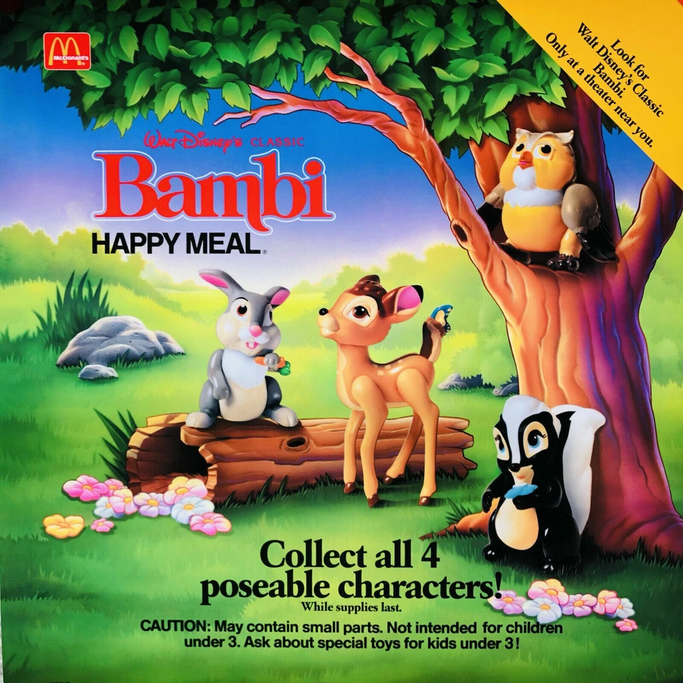 1988 DISNEY'S BAMBI MCDONALDS HAPPY MEAL TOYS - U PICK - Image 1 of 1