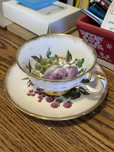 Royal Grafton Fine Bone China Tea Cup and Saucer Plums Cherries & Raspberry - Picture 1 of 10