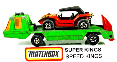 Matchbox Super-Kings K-2 FUTURISTIC Car Transporter Truck + K-37 SAND CAT BUGGY - Image 1 of 4