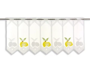 nach Maß Scheibengardine Zitrone Höhe 50cm Bistrogardine Küche Lemon gelb - Bild 1 von 7