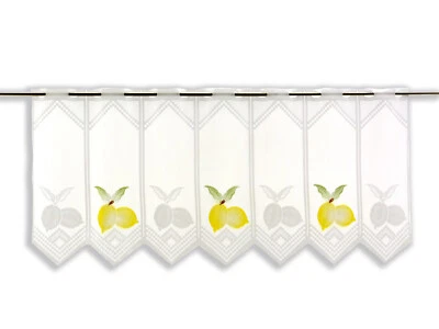 nach Maß Scheibengardine Zitrone Höhe 50cm Bistrogardine Küche Lemon gelb - Bild 1 von 4