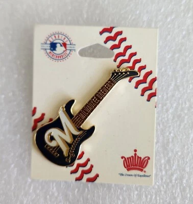 MLB MILWAUKEE BREWERS GUITAR COLLECTIBLE 2000 RETIRED PIN~FREE SHIPPING!! - Image 1 of 4