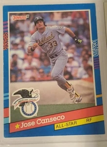 JOSE CANSECO 1991 Donruss #50 Error ""Sin estadísticas de la Liga Americana"" Atletismo de Oakland - Imagen 1 de 2