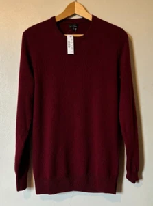 J.Crew Cashmere Sweater Jumper Mens Long Sleeve Crew Size XS BNWT Deep Burgundy - Picture 1 of 7