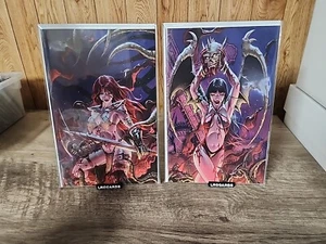 Vampirella vs Red Sonja #4 Andrew Mangum Verbindung Variante Abdeckung Set LTD 500 - Bild 1 von 3
