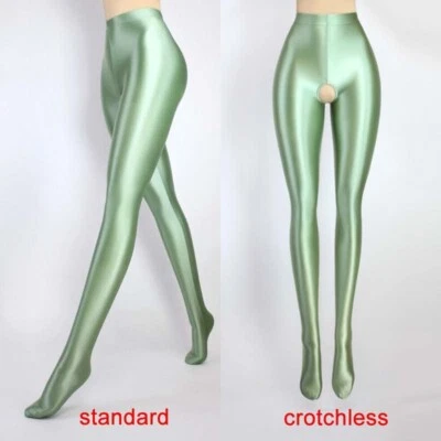 MJINM Mujer Brillante Yoga Fitness Pantalones Jeggings Satén Brillante Leggings Opacos  Foto 1 de 4