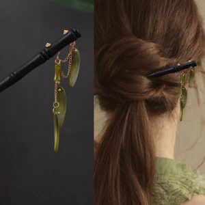 Women Hair Sticks Clip Wooden Chinese Style Vintage Headwear Chopstick Hairpin - Picture 1 of 18
