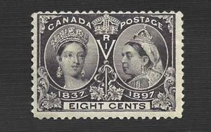 CANADA SC#56 DIAMOND JUBILEE ISSUE, 8c. MINT OG LHM - Picture 1 of 2