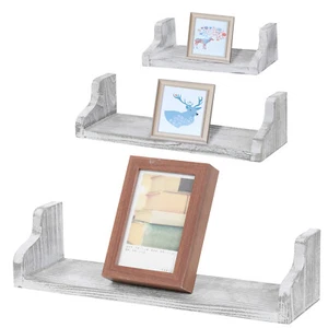 3 PCS Floating Wall Mount Shelves Book Shelves Rustic Wood Shelves Home Decor - Picture 1 of 7