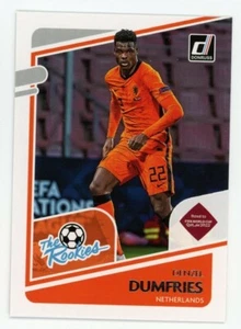 2021-22 Panini Donruss Qatar #17 DENZEL DUMFRIES TARJETA DE INSERCIÓN de novato Países Bajos - Imagen 1 de 1