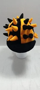 Novelty Black and Gold Hat, with spikes, elastic back, bill, soft. Steeler color - Picture 1 of 6