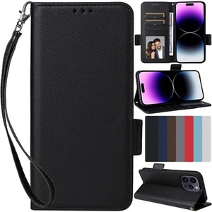 For iPhone 16 15 14 13 12 11 Pro Max Plus Luxury Wallet ID Card Phone Case Cover - Picture 1 of 87
