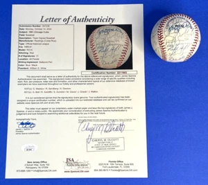 1991 Chicago Cubs Team Signed Ball 31 Autos Maddux Sandberg JSA ZZ11865 COA hw1 - Picture 1 of 8