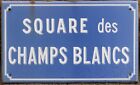 Old French enamel street sign road white fields Whitefield Verrières-en-Anjou