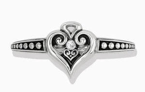 Brighton Alcazar Heart Glint Hinged Crystal Heart Bangle Bracelet NWT $108 - Picture 1 of 2