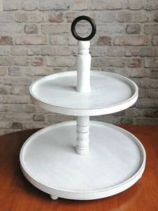 Zwei Stufige Etagere. Abgestuftes Starkes Holz Tablett. - Picture 1 of 10