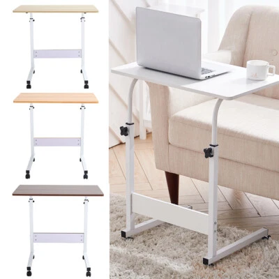 HM-GARDEN123 Movable Adjustable TV Dinner Laptop Tray Over Bed Table Desk Sofa Bed on Wheels