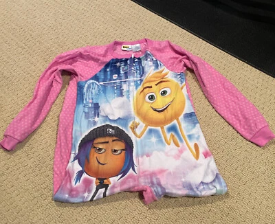 Girls One Piece Zip Up Polyester Pajamas Emoji Movie - Size 10-12 - Image 1 of 3