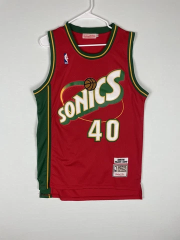 vintage hardwood classics mens large 100% Authentic Shawn Kemp Sonics stitched Cover