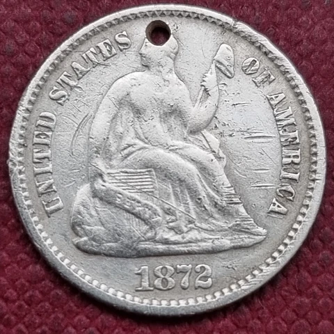 1872 Seated Liberty Half Dime 5c Better Grade XF Details #60413 Cover