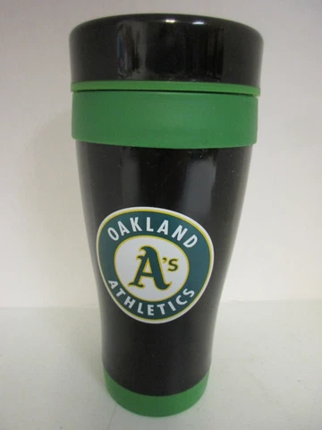 Oakland A's Athletics MLB Black Stainless Steel Travel Tumbler Team Log NEW Cover