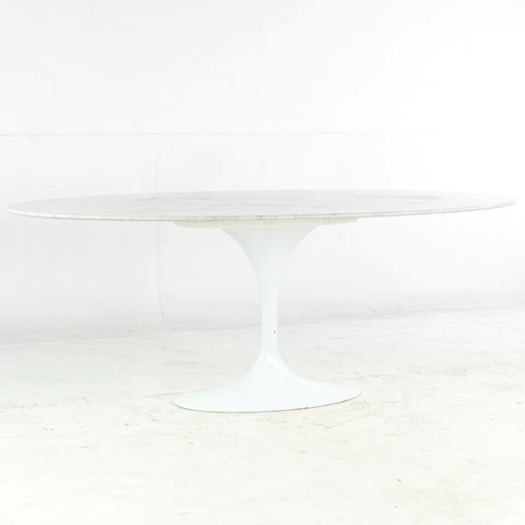 Saarinen Style Mid Century Oval Marble Tulip Dining Table Cover