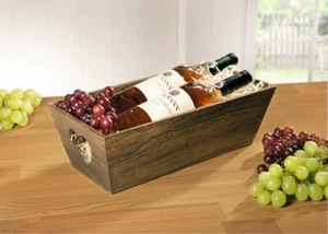 Wein Kiste "Herz", aus Holz, braun, Aufbewahrungs Ordnungs Geschenk Flaschen Box - Bild 1 von 5