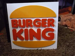  8 Inch Diameter Burger King(OLDER VERSION) 3D Printed 3D Logo Sign  - Picture 1 of 12