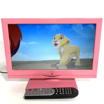 ALBA 16" Pink 12V Caravan HD TV With Built In DVD Player Combi & Remote Working - Image 1 of 4