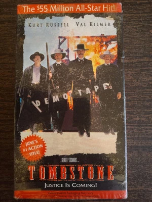 Tombstone VHS Demo Promo Screener Tested Kurt Russell Val Kilmer Still Has Plast - Imagem 1 de 4