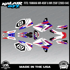 Graphics Kit for YAMAHA WR250F and WR450F (2003-2004) Vintage - RED - Picture 1 of 4