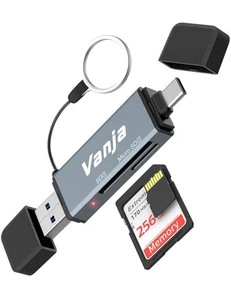 Vanja SD Card Reader, Memory Card Reader USB C 3.0 Adapter 5 Gbps High-Speed - Picture 1 of 5