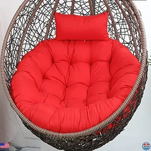 Cojín para silla Swing Egg rojo exterior grande colgante hamaca silla asiento cojín - Imagen 1 de 6