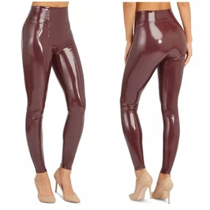 Spanx Faux Patent Leather Leggings Ruby Red 1X NWT 20301R - Picture 1 of 15