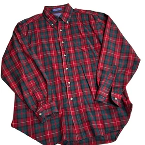 Pendleton Sir Pendleton Tartan Button Down Shirt Men Large Worsted Wool - Picture 1 of 9